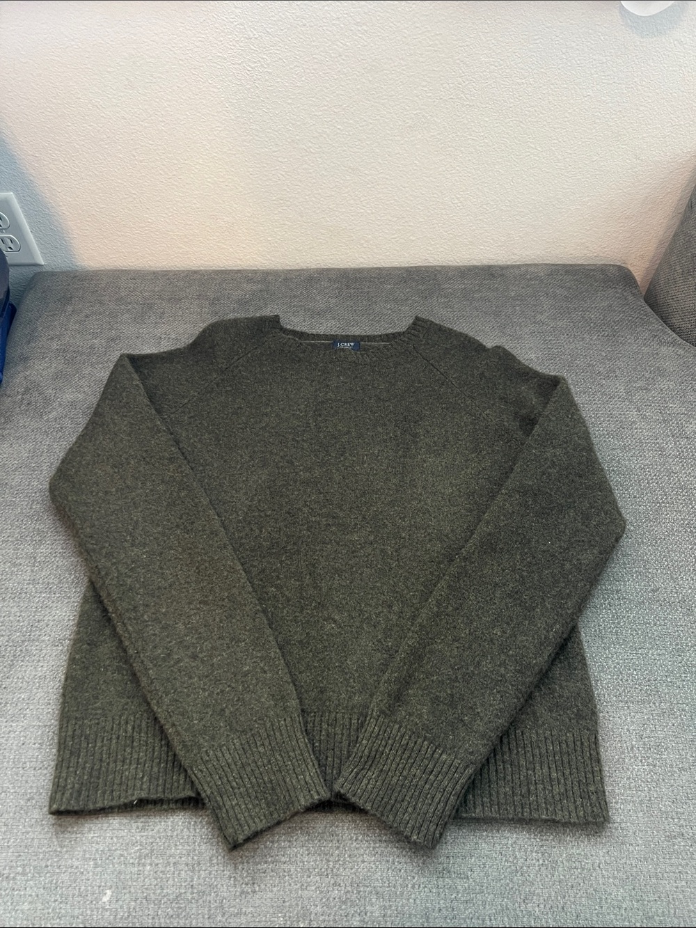 J. Crew Men's Olive Green Crewneck Sweater